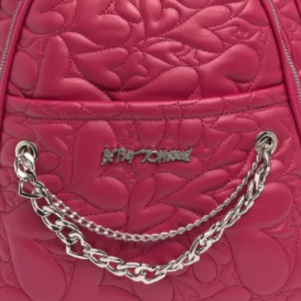 BETSEY JOHNSON OFF THE CHAIN HEARTS BACKPACK - Picture 7 of 7